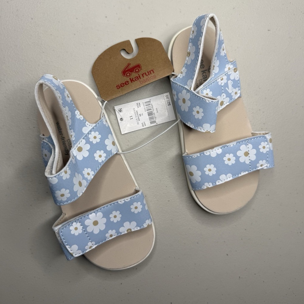 NWT See Kai Run Floral Print Toddler Sandals Size 11